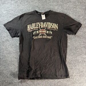 Harley-Davidson Shirt Mens Large Black Live Free Ride Free Graphic Tee Biker